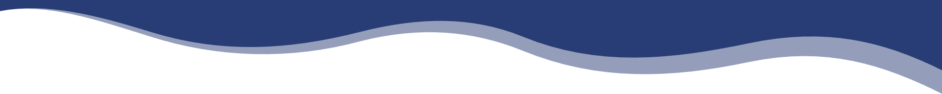 Blue wave shape above green wave shape on a white background.